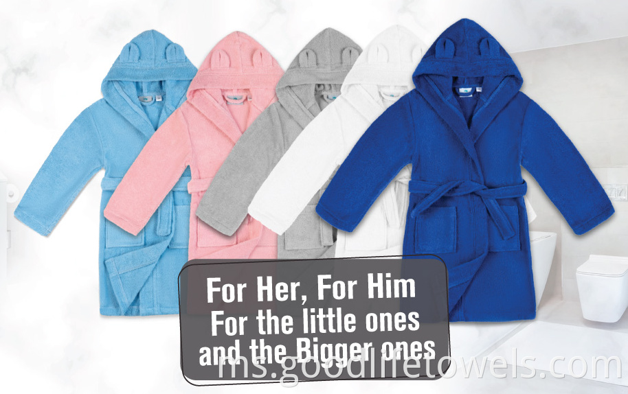 Cotton Terry Kids Bath Robe